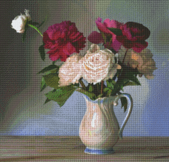 Roses In A Vase Thirty [30] Baseplate PixelHobby Mini-mosaic Art Kit